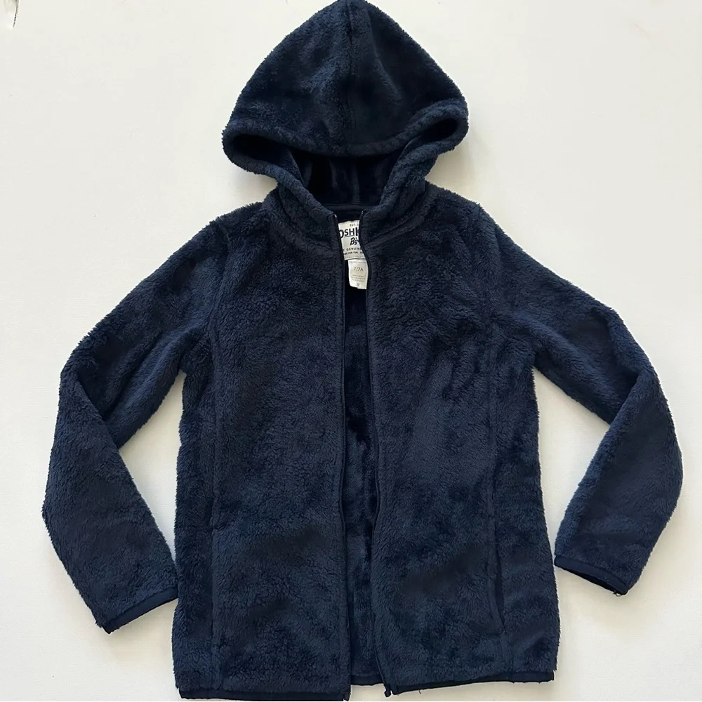 OshKosh B'gosh Dark Blue Fleece Hoodie Size 7